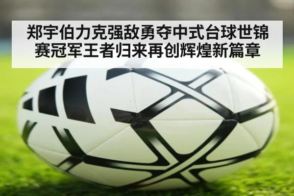 郑宇伯力克强敌勇夺中式台球世锦赛冠军王者归来再创辉煌新篇章